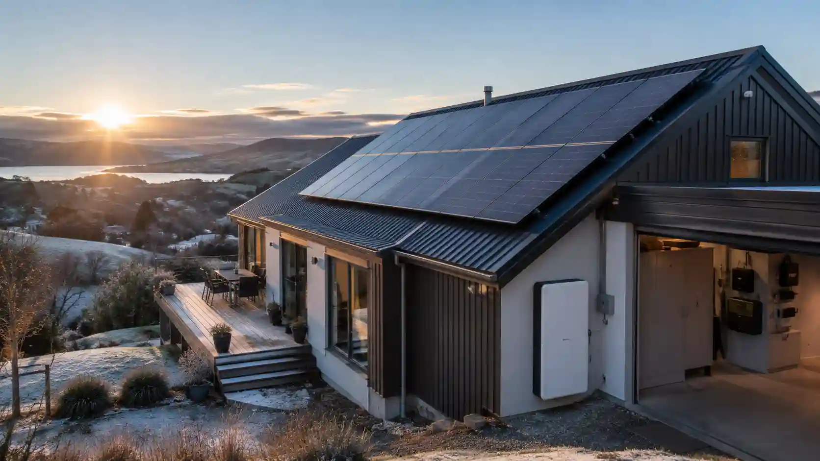 Home solar panels on a New Zealand house